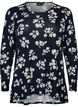 Floral blouse with long sleeves, Blue, Packshot image number 0