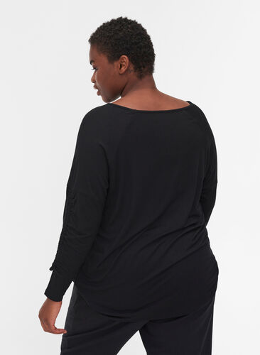 Viscose gym blouse, Black, Model image number 1