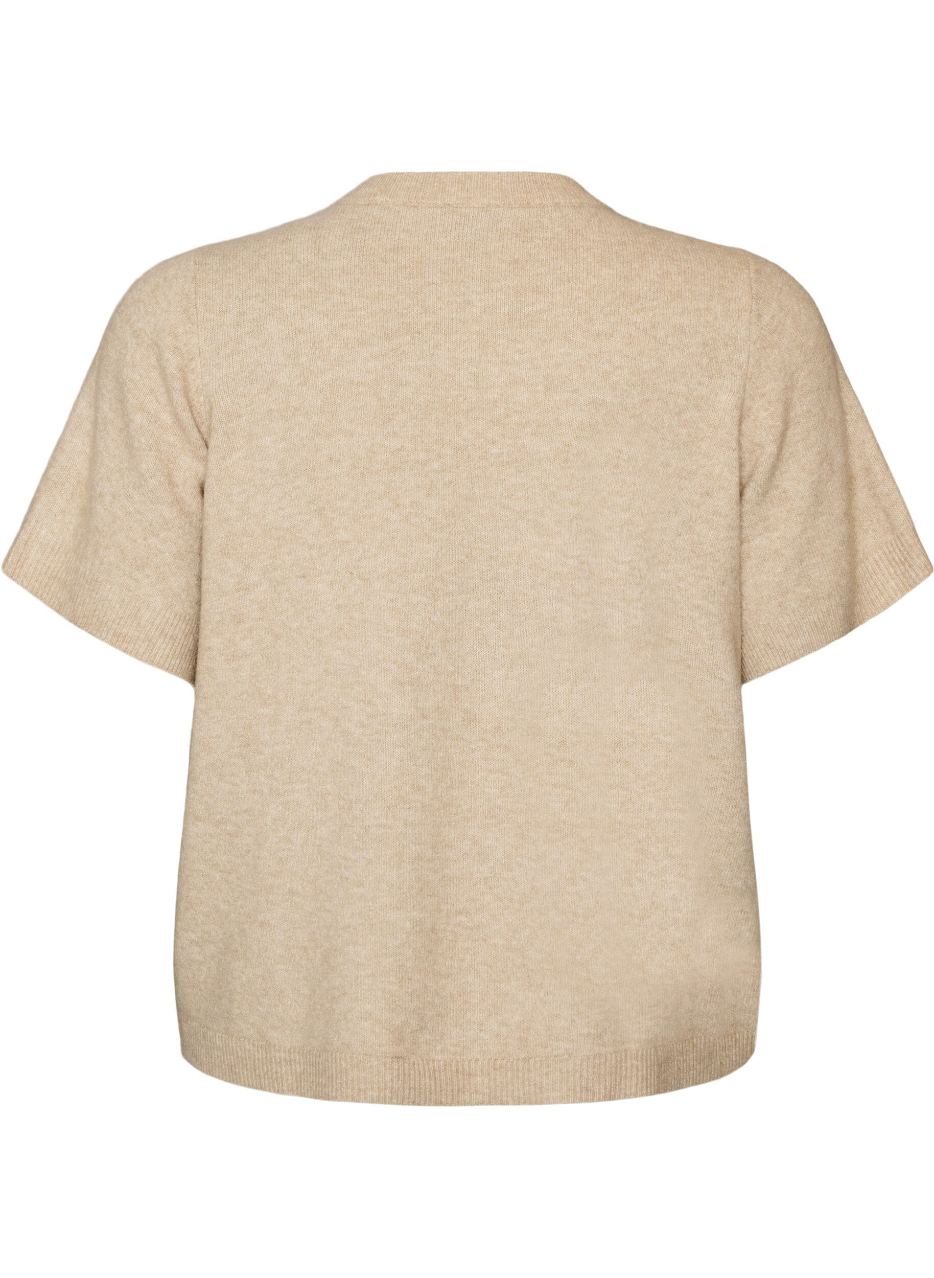 ZizzifashionKnit cardigan with short sleeves, Beige, Packshot image number 1