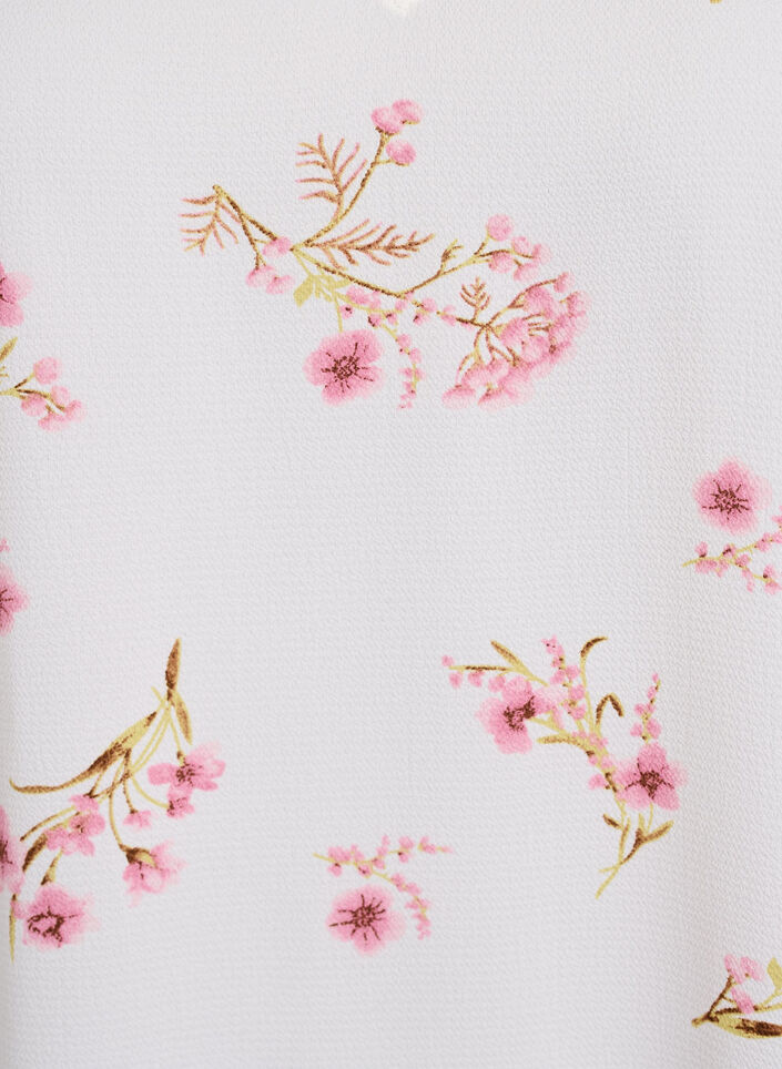 Printed top with v-neck, White, Packshot image number 2