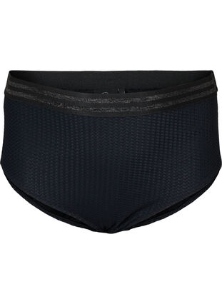 High-waisted bikini bottoms with glitter, Black, Packshot image number 0