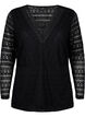 V-neck lace blouse with lining, Black, Packshot image number 0