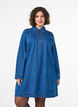 Short denim dress with zip detail and collar, Blue, Model image number 0