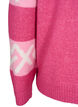 Striped knit sweater with graphic pattern, Raspberry Rose Comb, Packshot image number 3