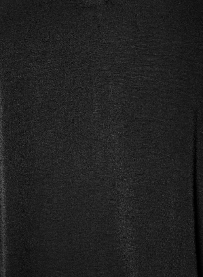 Blouse with lace sleeves and balloon shape, Black, Packshot image number 2