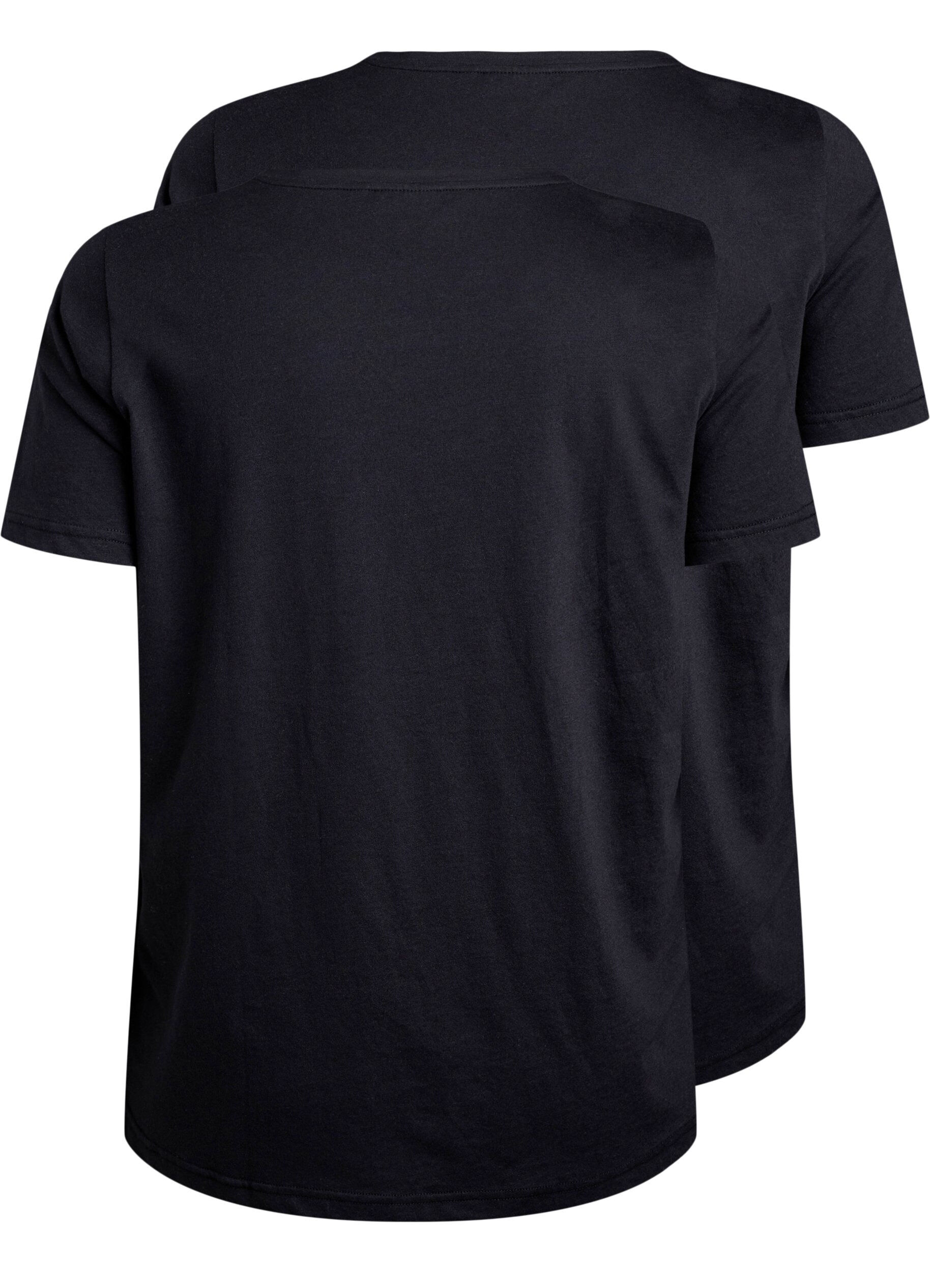 Zizzifashion FLASH - 2-pack t-shirts with crew neck, Black/Black, Packshot image number 1