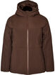 Winter jacket with hood and adjustable waist, Brown, Packshot image number 0