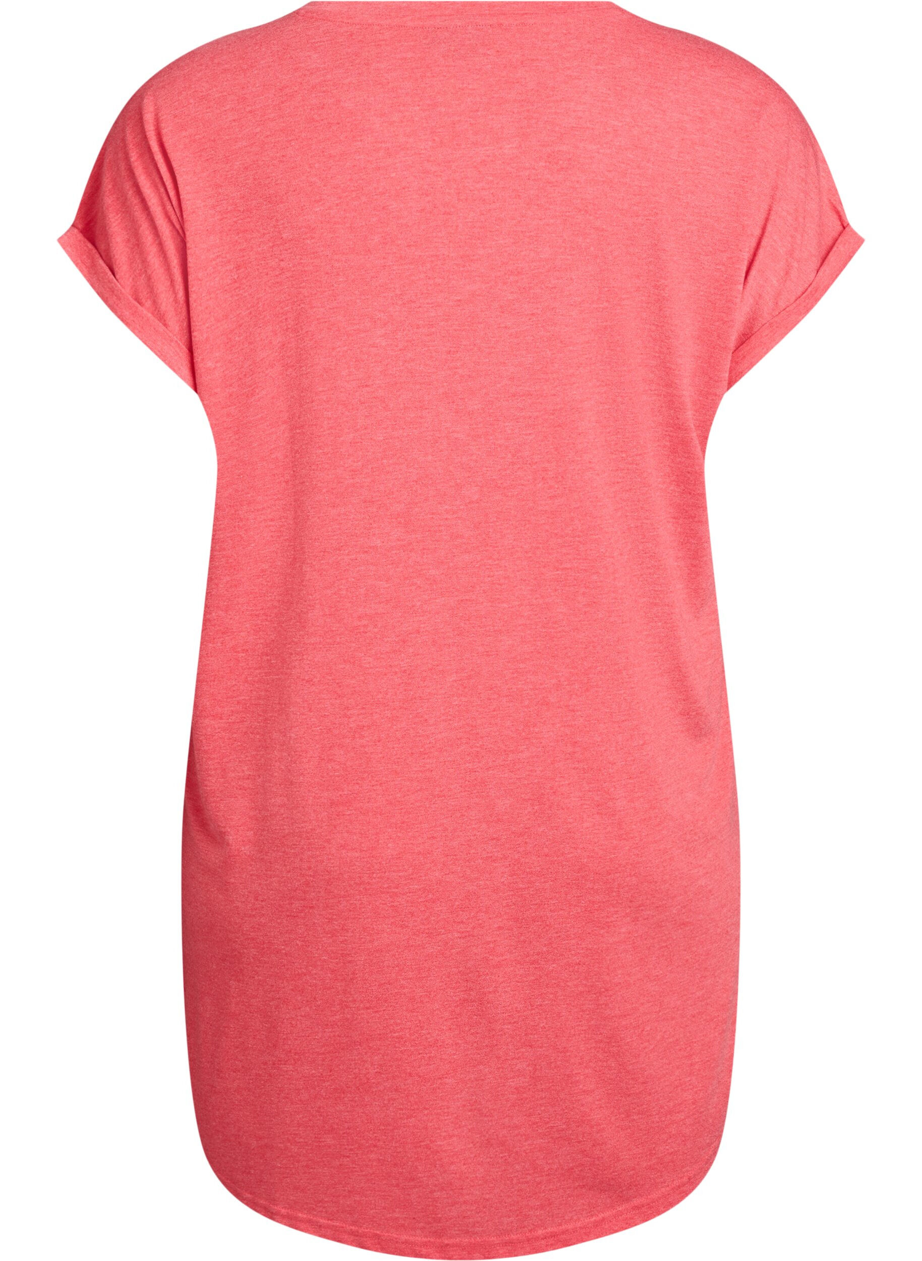 Zizzifashion Short sleeve nightgown with text print, Red, Packshot image number 1