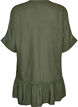 Viscose tunic with buttons and frill hem, Green, Packshot image number 1