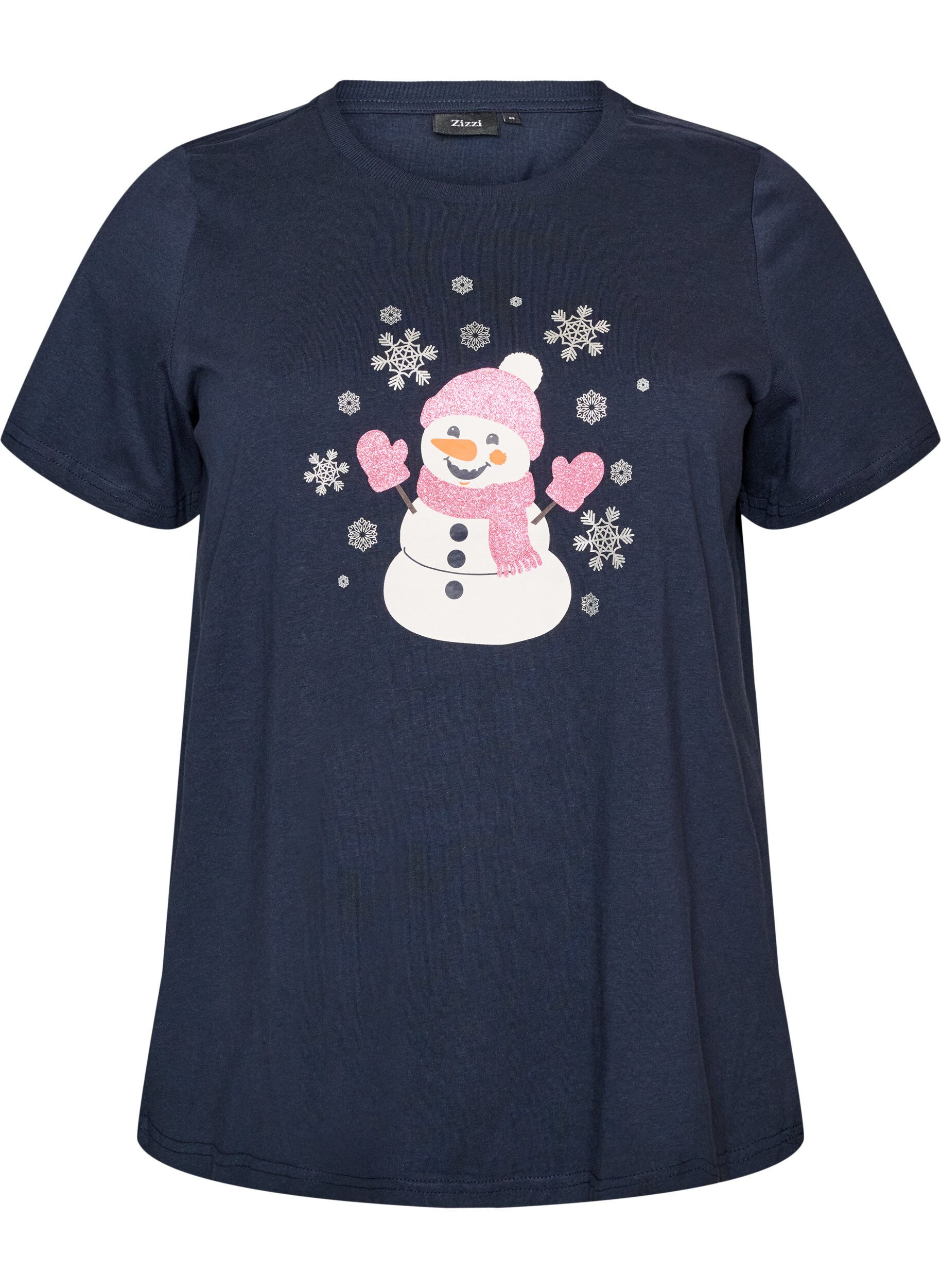 ZizzifashionChristmas t-shirt in organic cotton, Blue, Packshot image number 0
