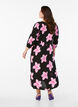 Midi dress with floral print and 3/4 sleeves, Black, Model image number 2