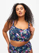 Printed bikini top with adjustable straps, Deep Palm AOP, Model image number 0