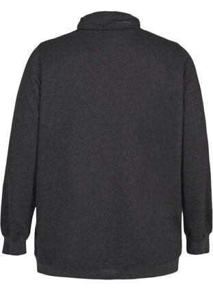 Sweatshirt with a drawstring at the neck, Black Mel., Packshot image number 1