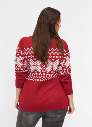 Knitted jumper with Christmas motif, Rio Red Comb, Model image number 1