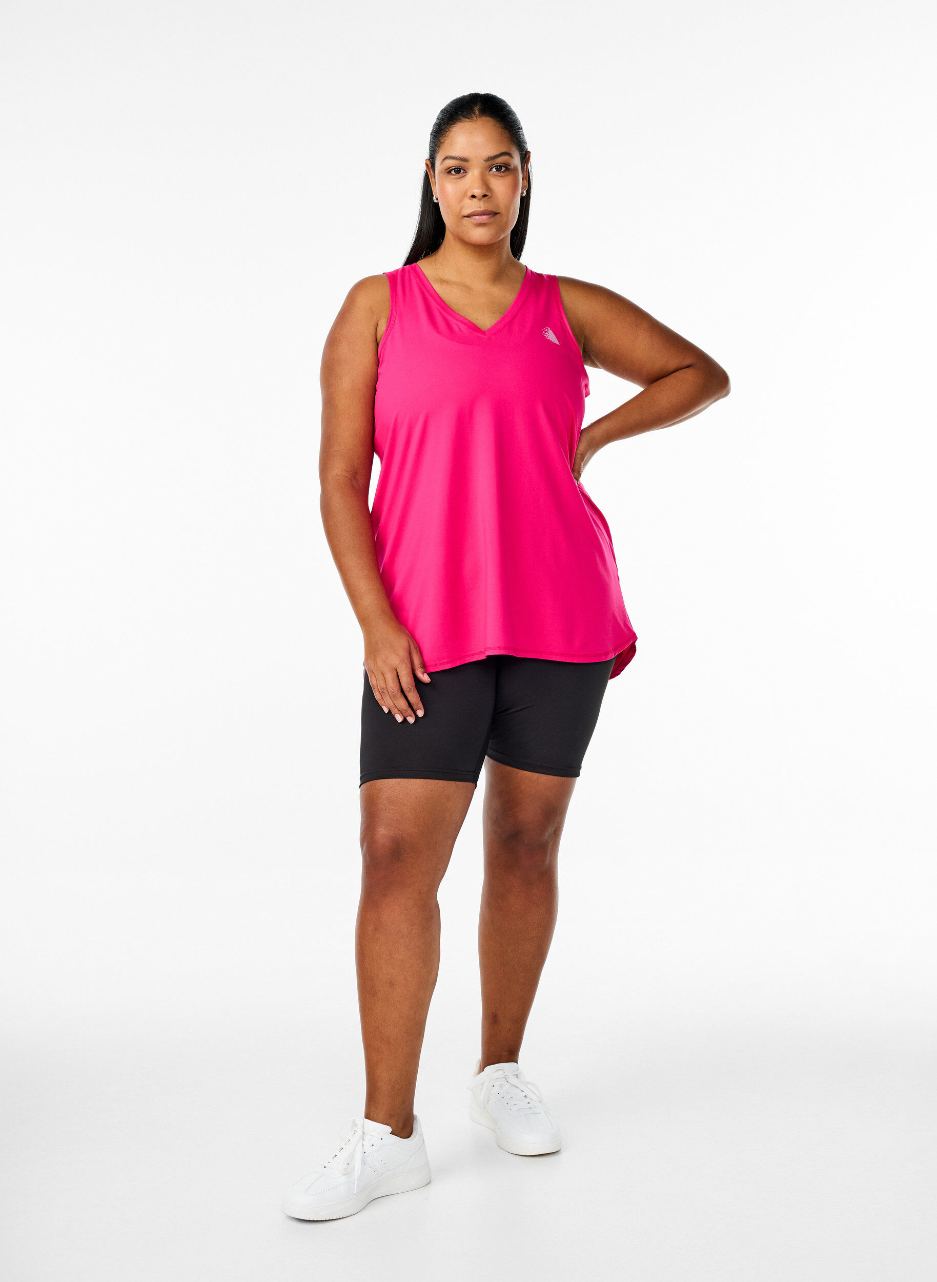 Zizzifashion Sports top with V-neck, Pink, Model image number 1