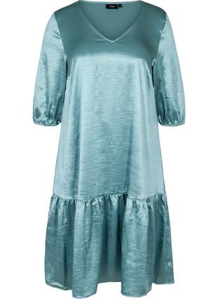 Shiny V-neck dress, North Atlantic Shine, Packshot image number 0
