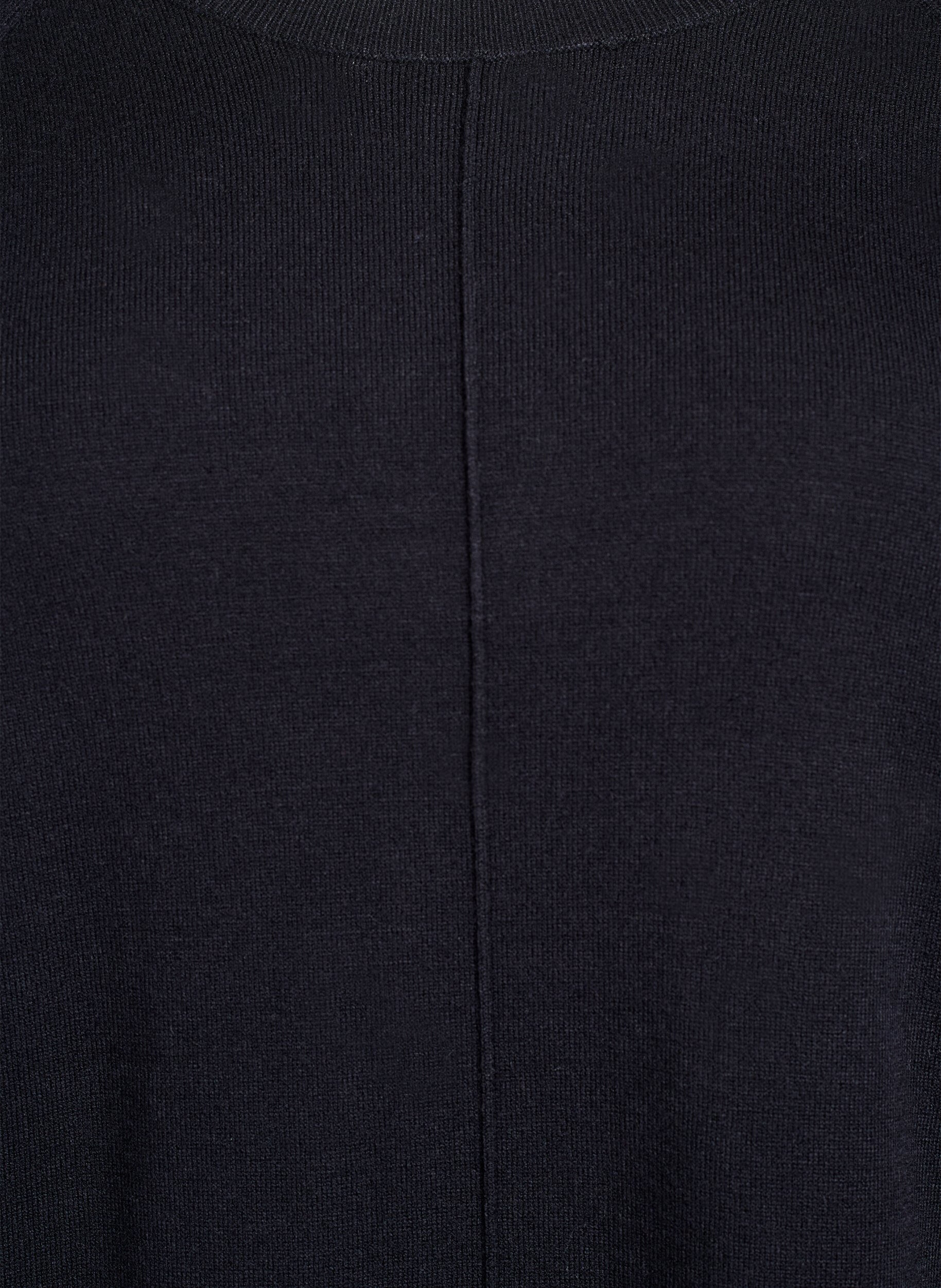 Zizzifashion Knit blouse with centre seam and raglan sleeves, Black, Packshot image number 2