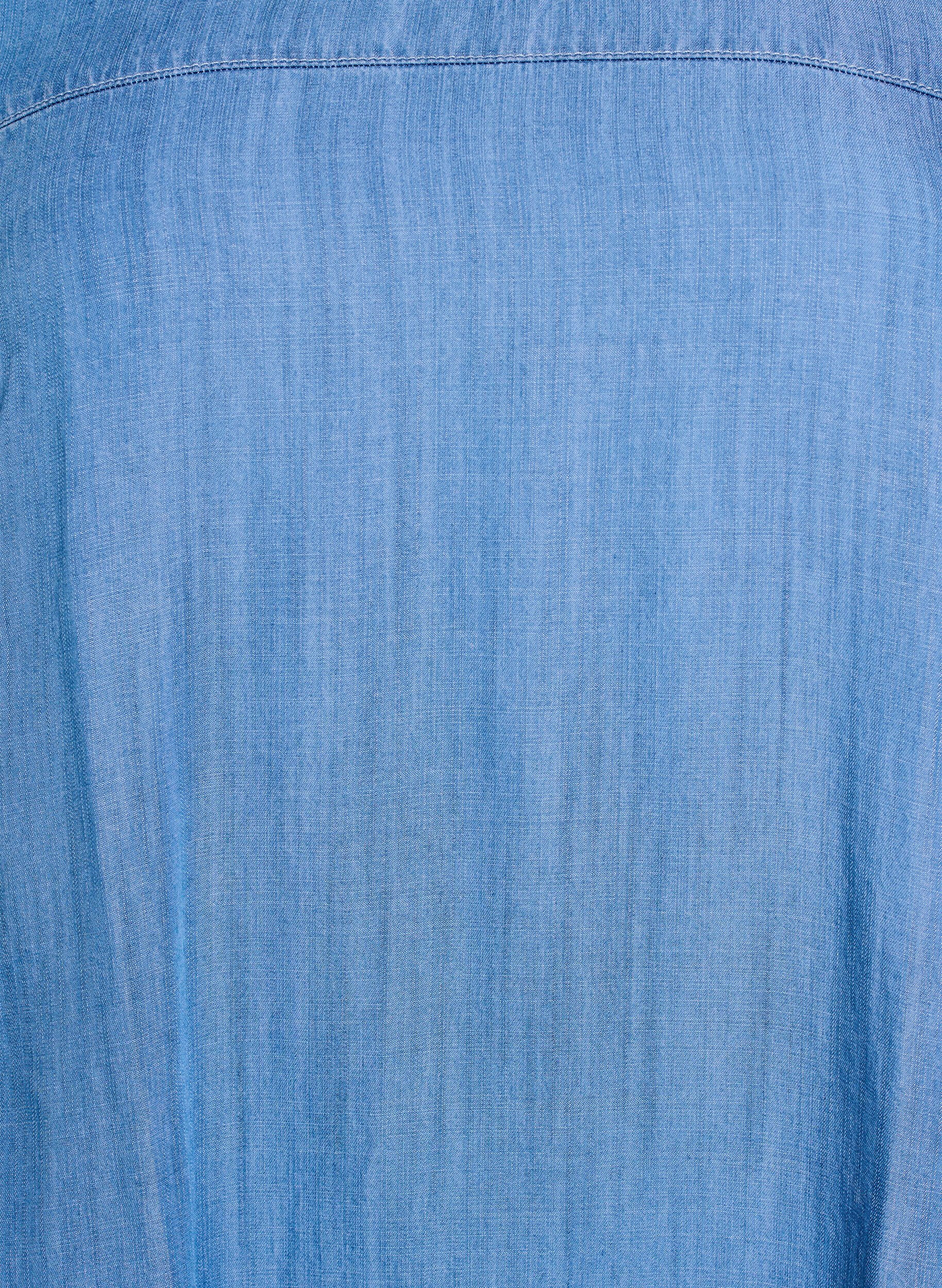 Zizzifashion Short dress in lyocell denim with a balloon fit, Light Blue, Packshot image number 2