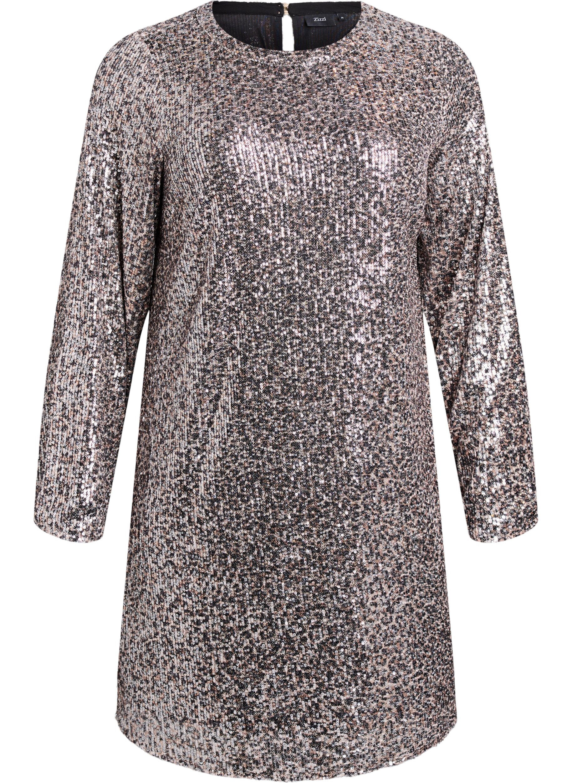 Short sequin dress with long sleeves