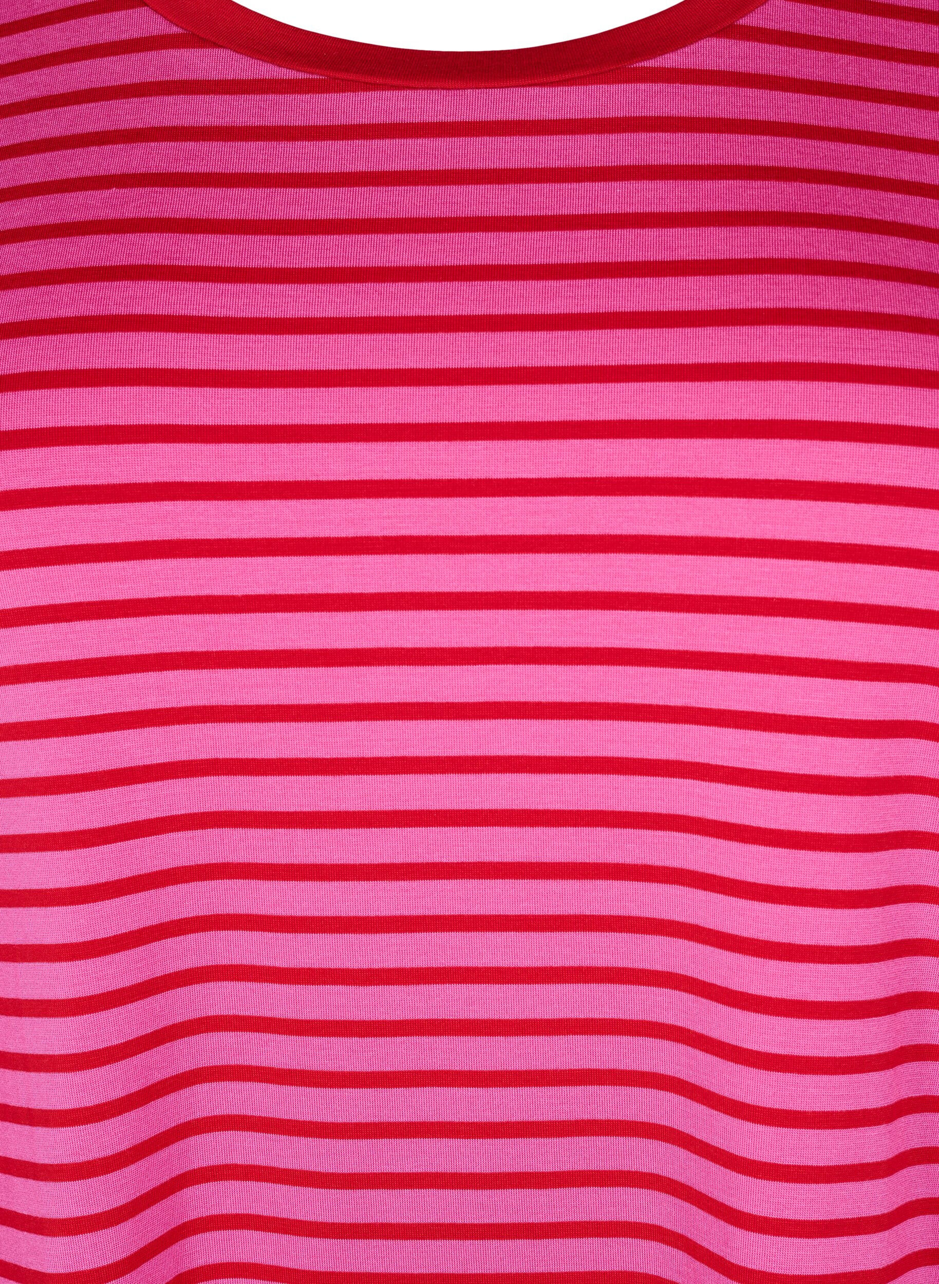 Zizzifashion T-shirt with TENCEL&trade; Lyocell and stripes, Rose, Packshot image number 2