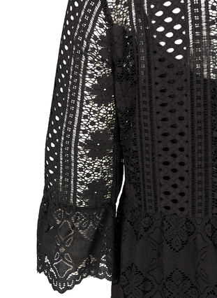 Lace dress with 3/4 length sleeves, Black, Packshot image number 3