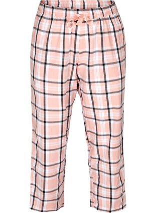 Checked cotton pyjama bottoms, Rose Smoke check, Packshot image number 0