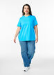 Basic cotton T-shirt with round neck, Blue, Model image number 1