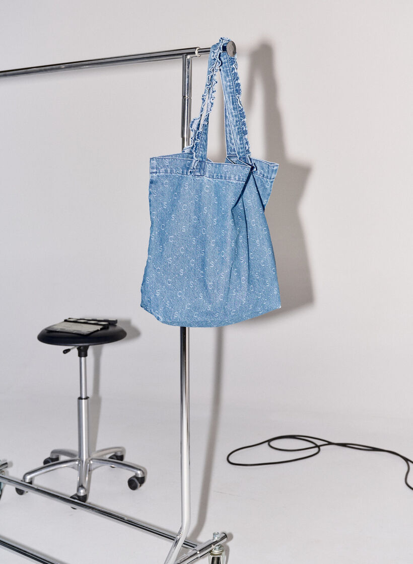 Denim shopping bag, Light Blue Denim, Image image number 0