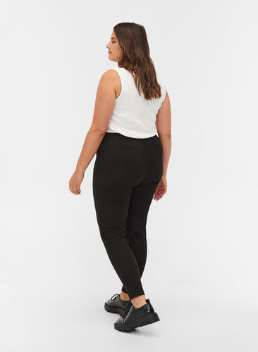 Leggings with texture and a zip, Black, Model image number 1