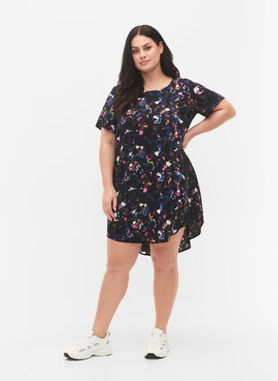 Dress with short sleeves, Graphical Ditzy, Model image number 2