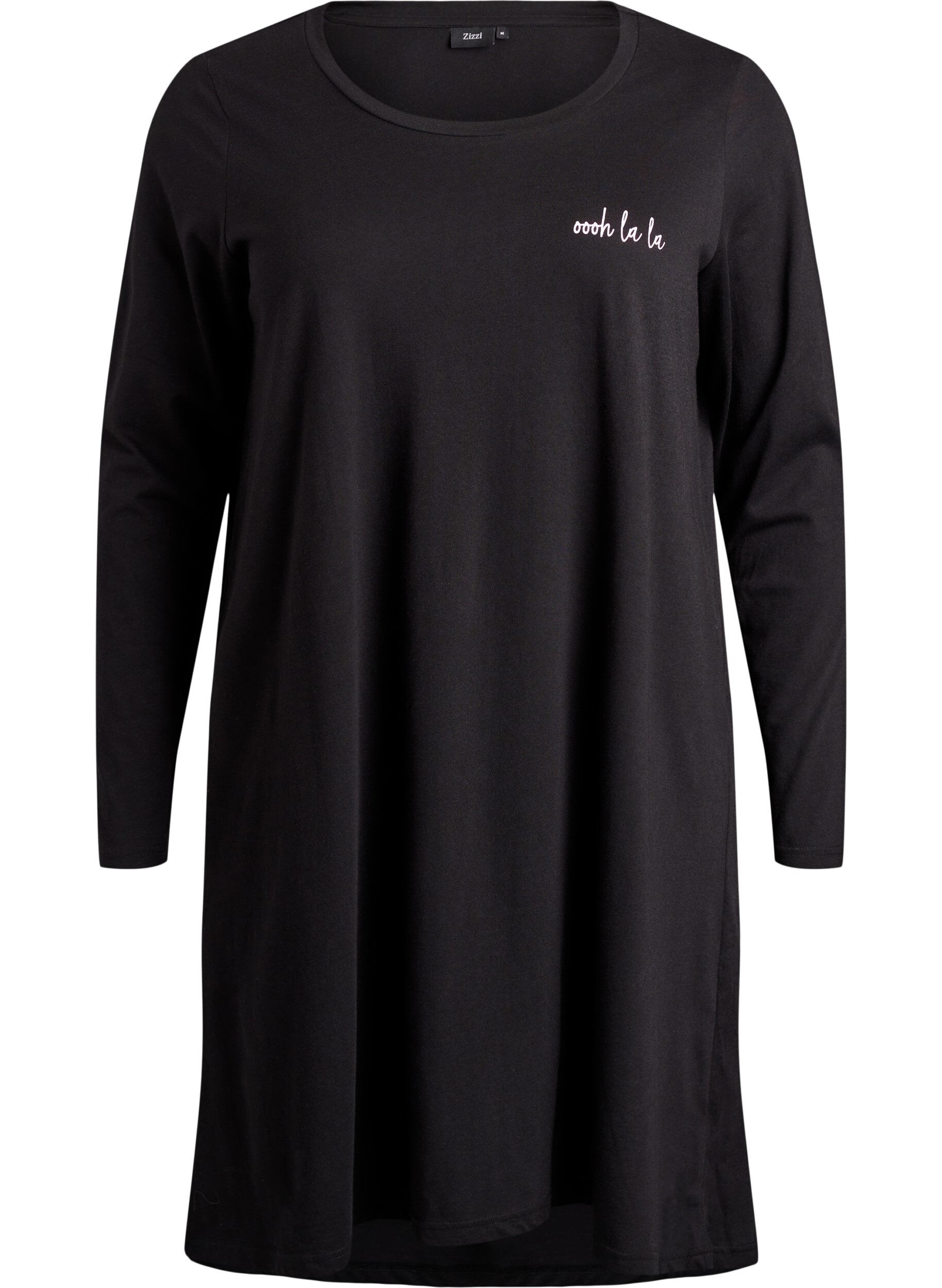 Long-sleeved nightgown in organic cotton