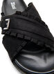 Sandals with crossed straps and ruffle edges, Black, Packshot image number 2