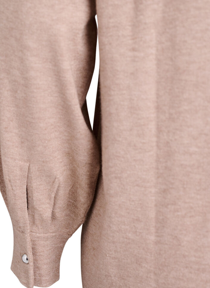 Short knitted dress with raglan sleeves, Beige, Packshot image number 3