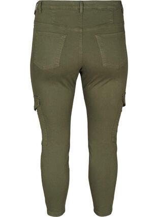 Ankle length cotton trousers, Army green , Packshot image number 1