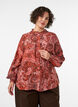 Viscose blouse with paisley print and ruffles, Orange, Model image number 0