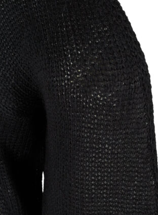 Long knitted cardigan with glitter trim, Black W Lurex, Packshot image number 2