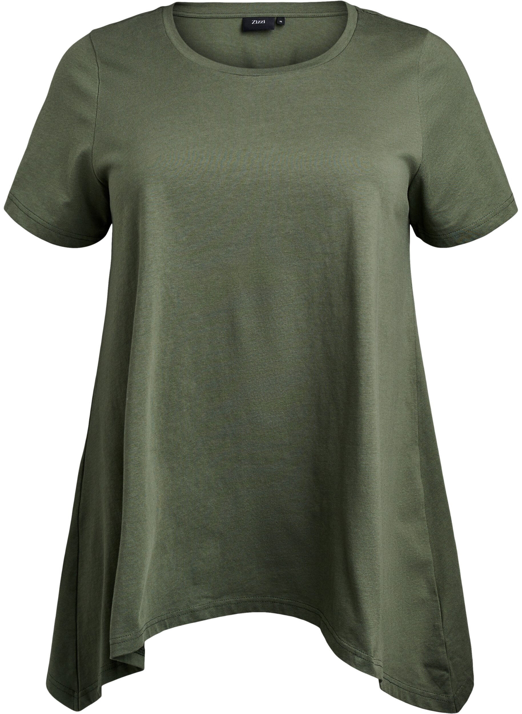 T-shirt with a round neck and A-line shape