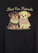 T-shirt with dog print and washed look, Dark Grey, Packshot image number 2