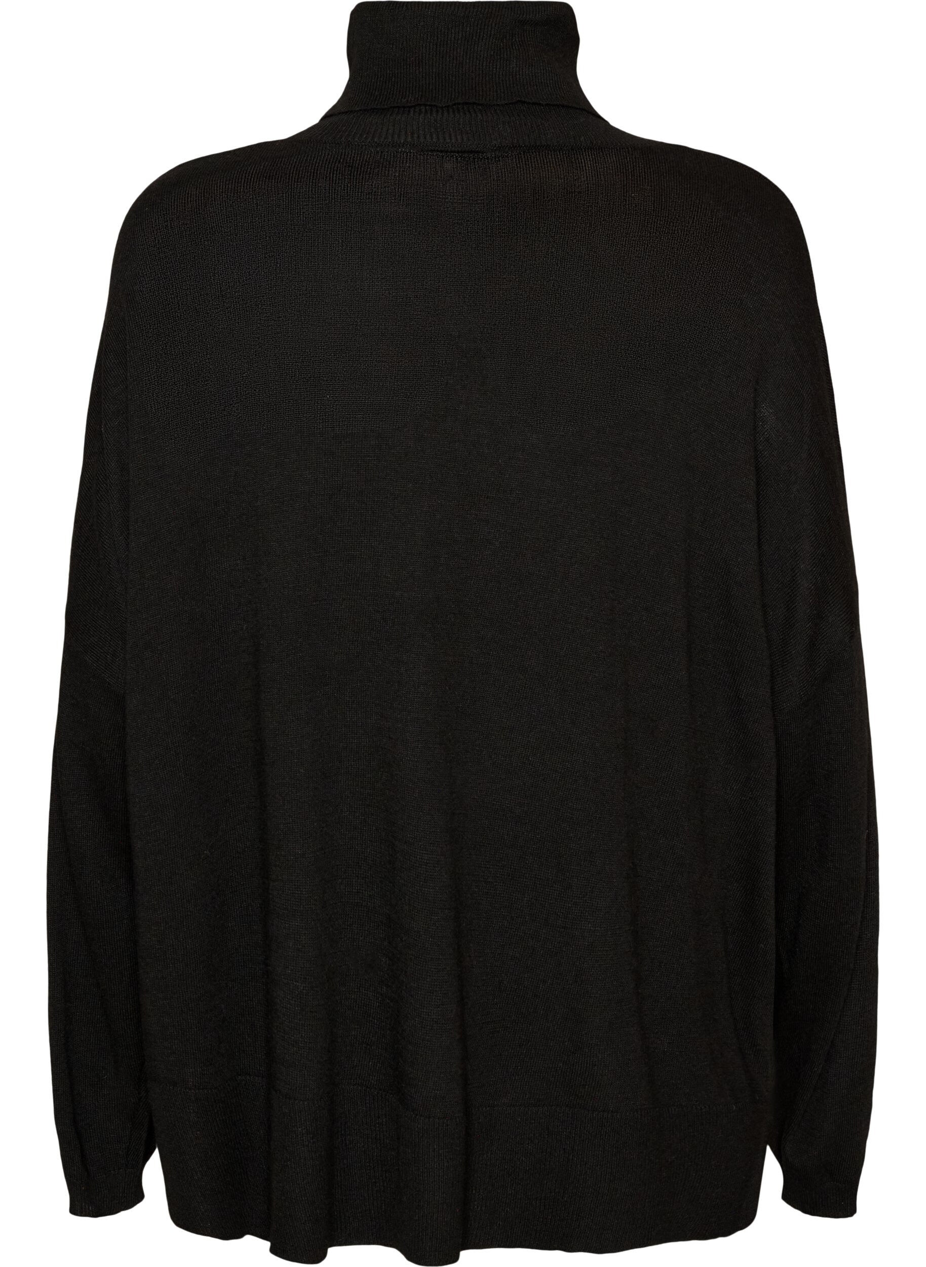 ZizzifashionTurtleneck jumper with a loose fit, Black, Packshot image number 1
