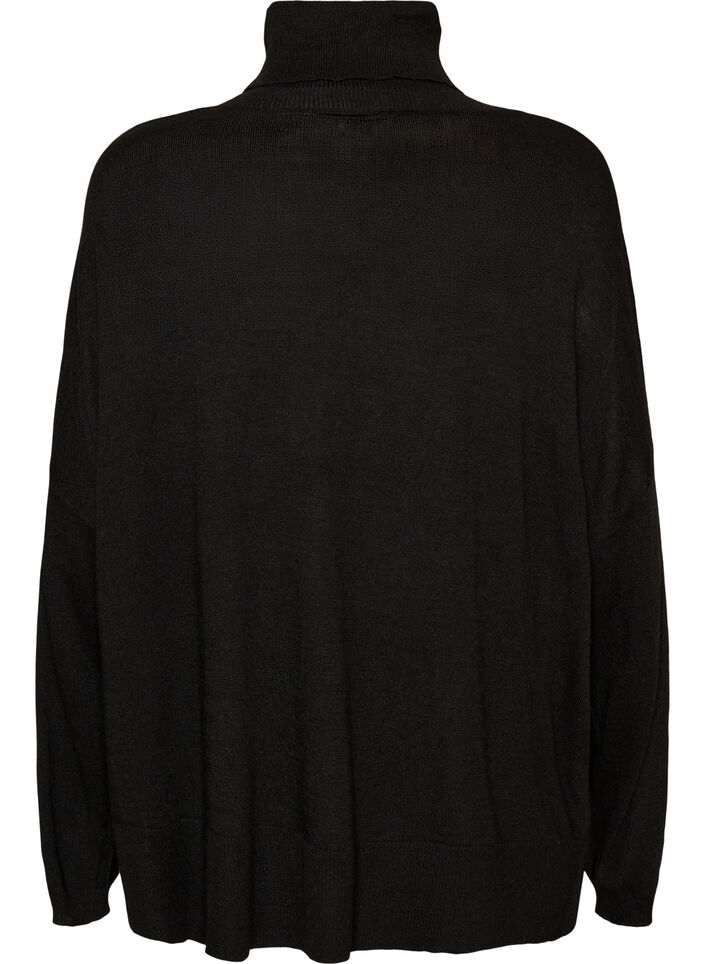 Turtleneck jumper with a loose fit, Black, Packshot image number 1