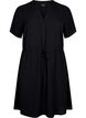 Short sleeve dress with tie waist, Black, Packshot image number 0