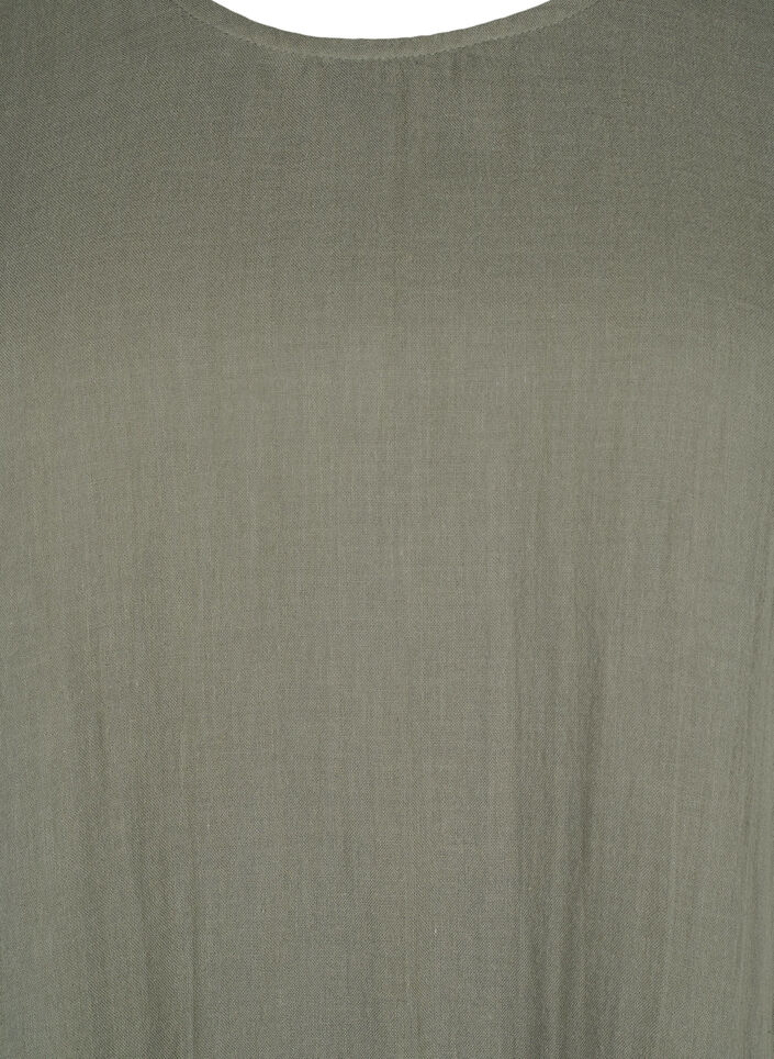 Cotton short-sleeved dress with a-line cut, Green, Packshot image number 2