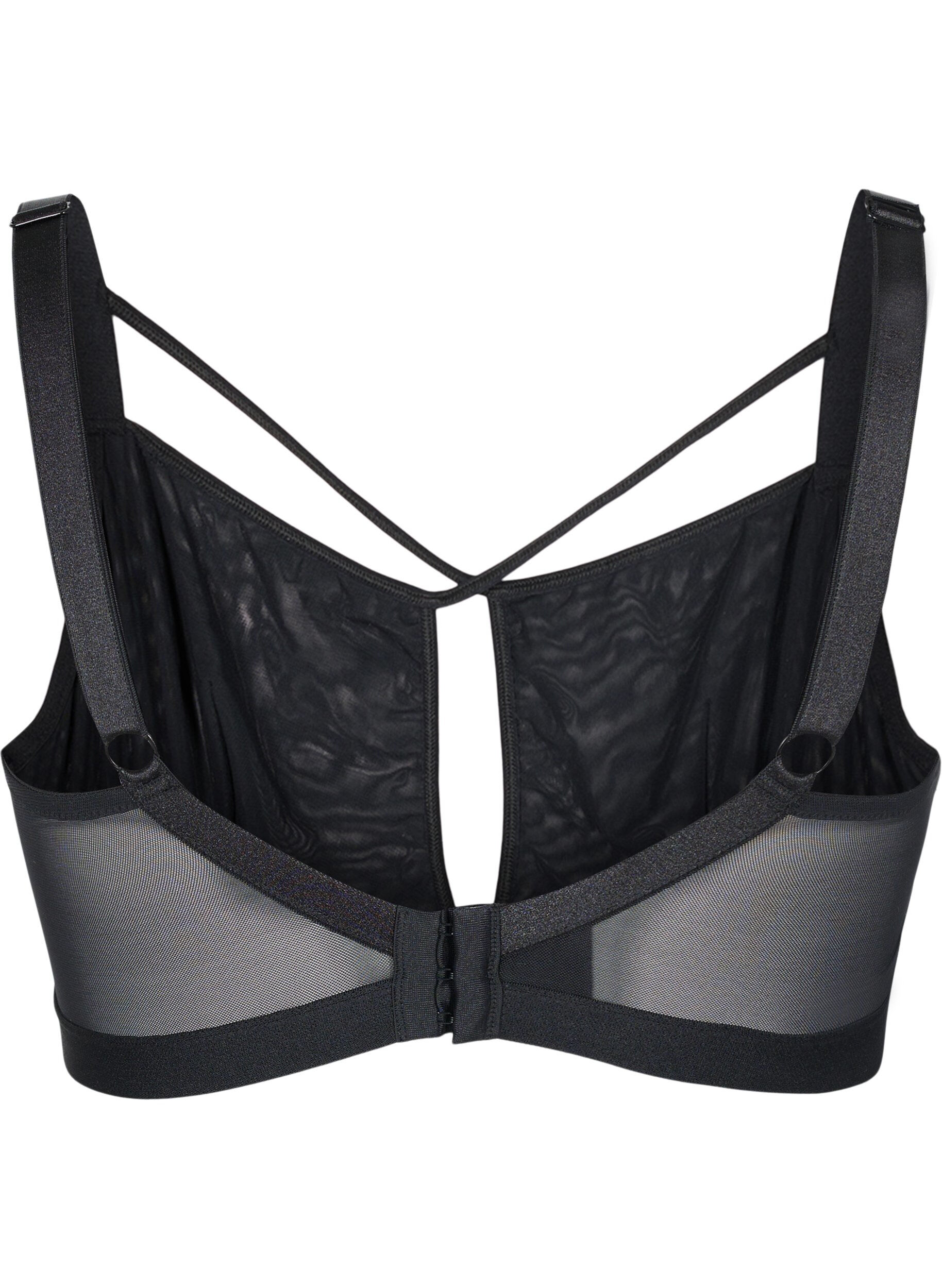 Zizzifashion Mesh bra with string details, Black, Packshot image number 1