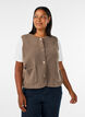 Teddy gilet with buttons and pockets, Brown, Model image number 0