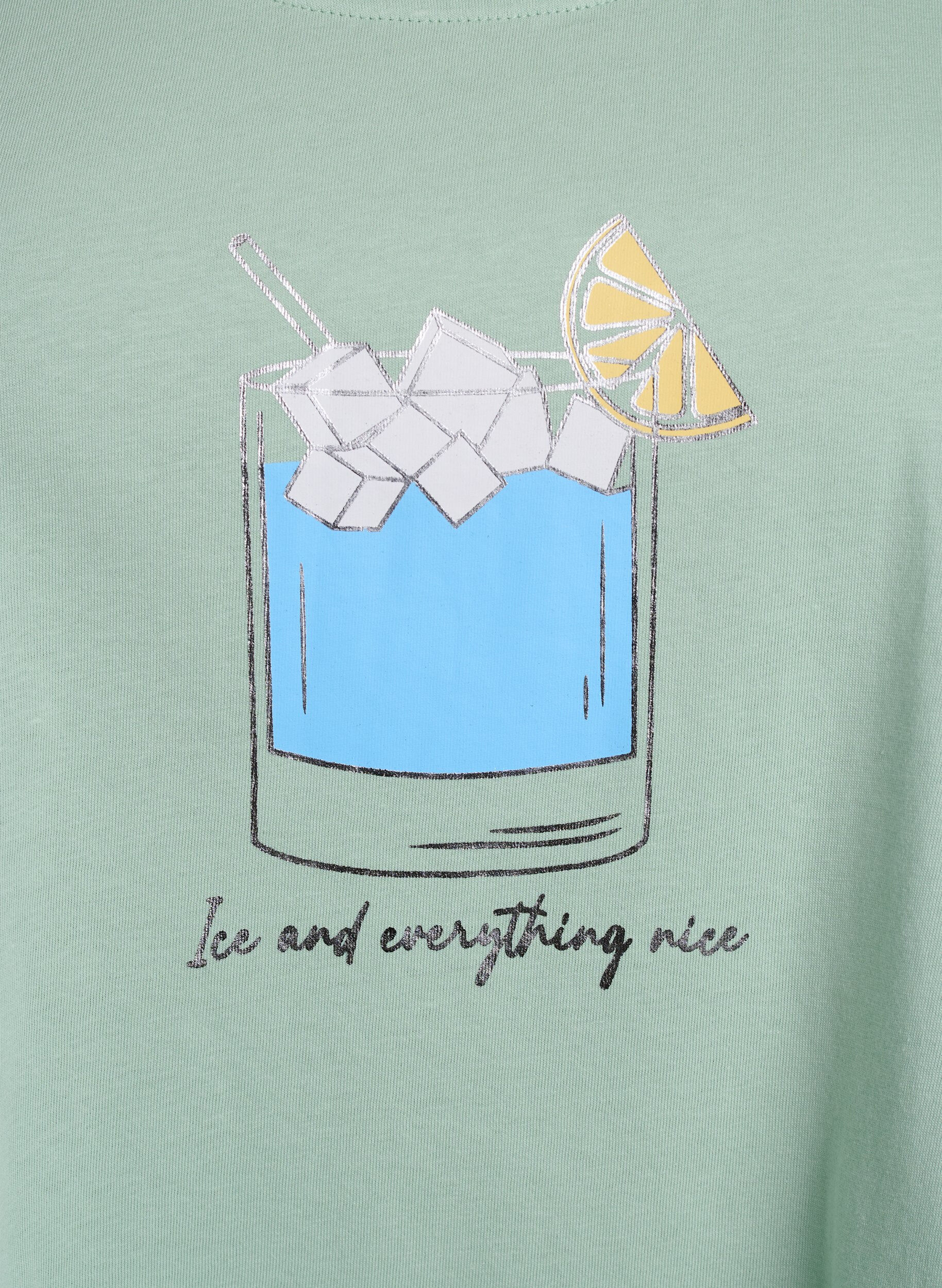 Zizzifashion Cotton top with a-shape, Green, Packshot image number 2