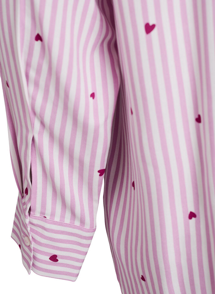 Nightshirt with stripes and hearts, Rose, Packshot image number 3