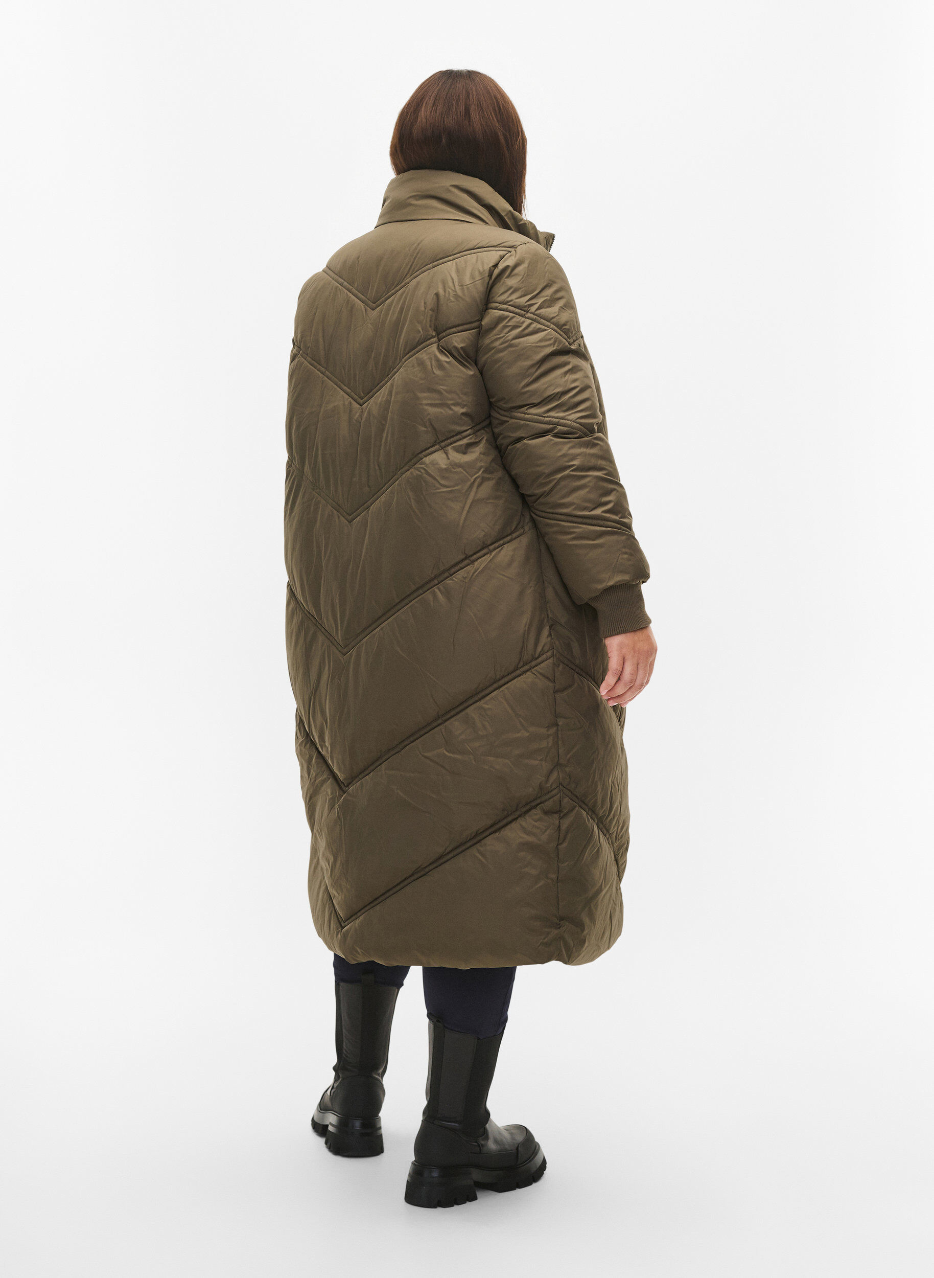 Zizzifashion Long puffer winter jacket, Bungee Cord , Model image number 1
