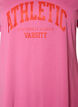 Organic cotton T-shirt with a varsity print and V-neck, Rose, Packshot image number 2