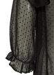 Sheer shirt blouse with dots and ruffle details, Black, Packshot image number 3