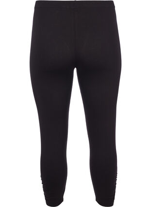 3/4 Length basic leggings with a ruching effect, Black, Packshot image number 1